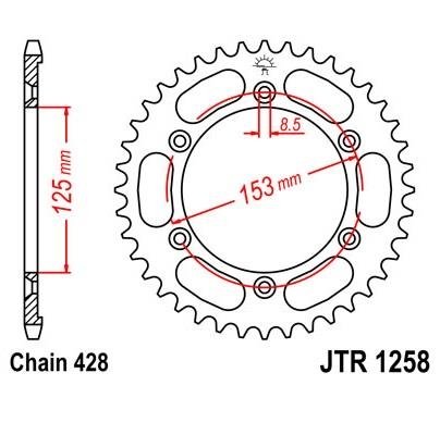 Зірка задня JT Sprockets JTR1258.54