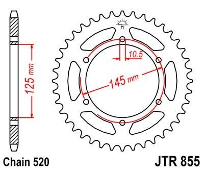 Звезда задняя JT Sprockets JTR855.45ZBK