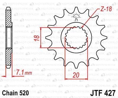 Звезда передняя JT Sprockets JTF427.11