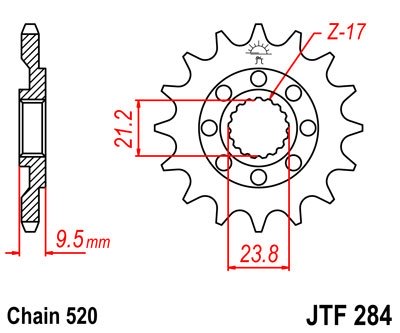 Звезда передняя JT Sprockets JTF284.12