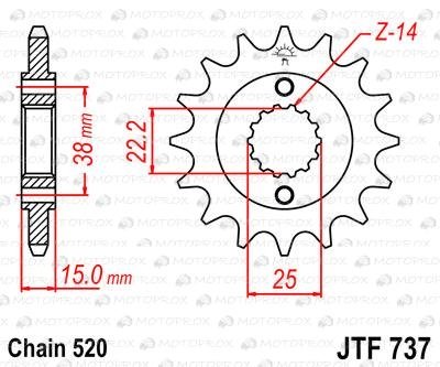 Звезда передняя JT Sprockets JTF737.15