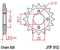 Звезда передняя JT Sprockets JTF512.16