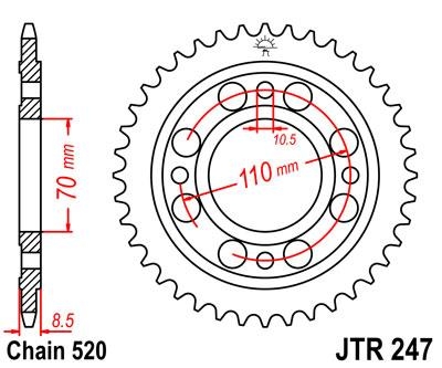 Звезда задняя JT Sprockets JTR247.35