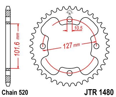 Звезда задняя JT Sprockets JTR1480.37