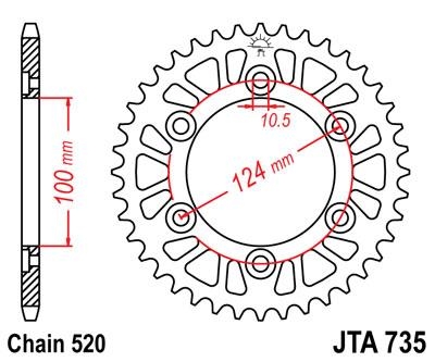 Звезда задняя JT Sprockets JTA735.37