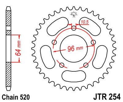 Звезда задняя JT Sprockets JTR254.37