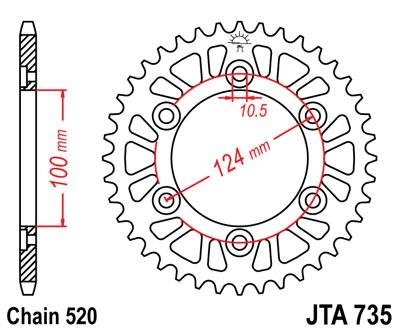 Звезда задняя JT Sprockets JTA735.38