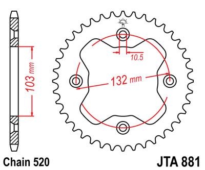 Звезда задняя JT Sprockets JTA881.38