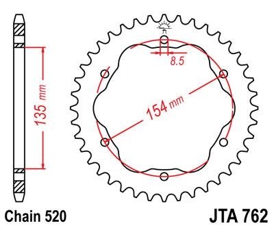 Звезда задняя JT Sprockets JTA762.38