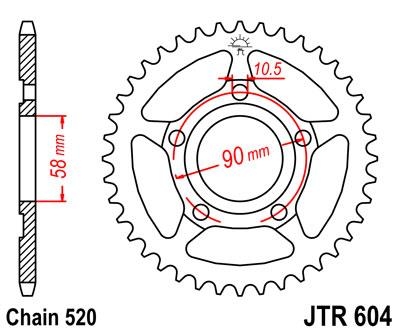 Звезда задняя JT Sprockets JTR604.38