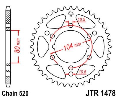 Звезда задняя JT Sprockets JTR1478.38