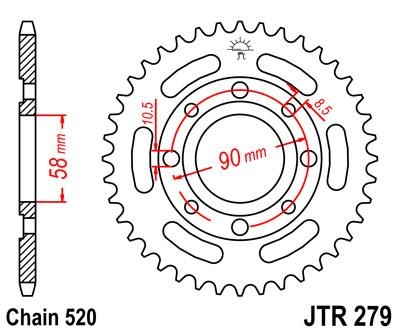 Звезда задняя JT Sprockets JTR279.40