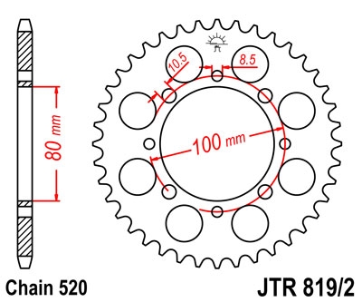 Звезда задняя JT Sprockets JTR819/2.41