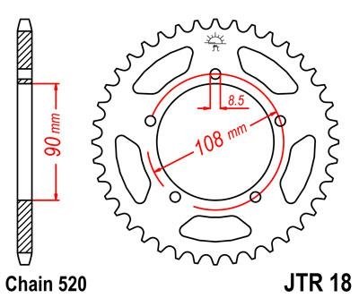 Звезда задняя JT Sprockets JTR18.43