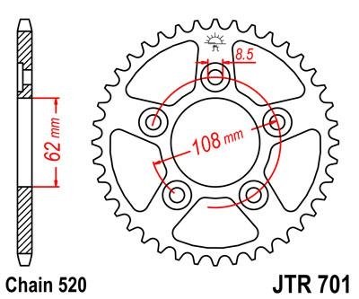 Звезда задняя JT Sprockets JTR701.43