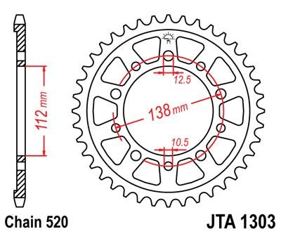 Звезда задняя JT JTA1303.45