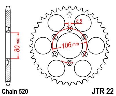 Звезда задняя JT Sprockets JTR22.45