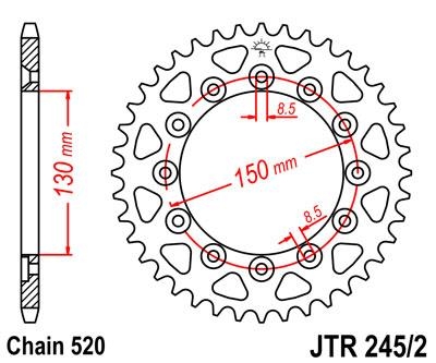 Звезда задняя JT Sprockets JTR245/2.48