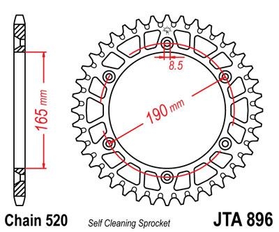 Звезда задняя JT Sprockets JTA896.50