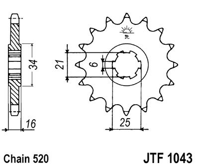 Звезда передняя JT Sprockets JTF1043.14