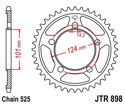 Звезда задняя JT Sprockets JTR898.37