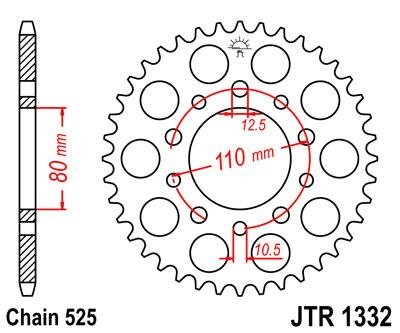 Звезда задняя JT Sprockets JTR1332.38