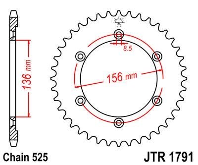 Звезда задняя JT Sprockets JTR1791.42