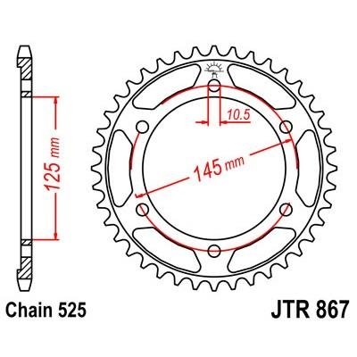 Звезда задняя JT Sprockets JTR867.42