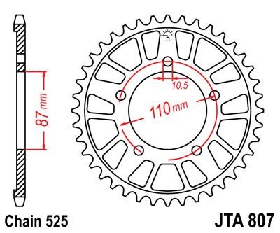 Звезда задняя JT Sprockets JTA807.44