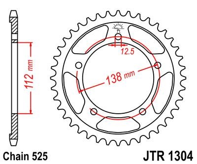 Звезда задняя JT JTR1304.45