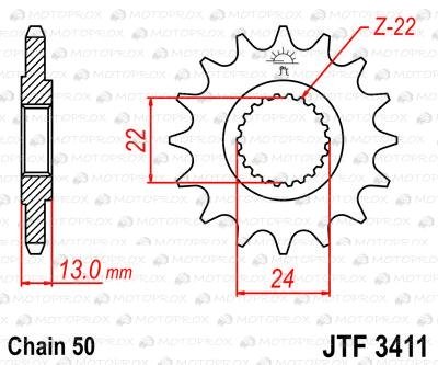 Звезда передняя JT Sprockets JTF3411.16