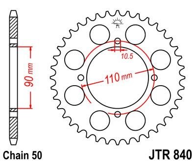 Звезда задняя JT Sprockets JTR840.38