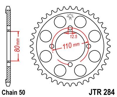 Звезда задняя JT Sprockets JTR284.38