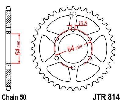 Звезда задняя JT Sprockets JTR814.42