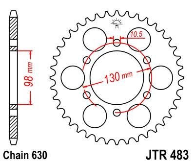 Звезда задняя JT Sprockets JTR483.35