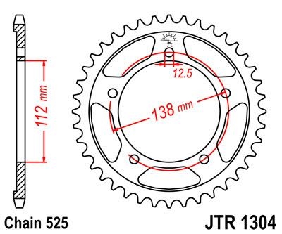 Звезда задняя JT Sprockets JTR1304.47ZBK