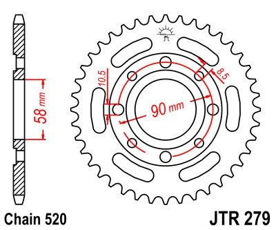 Звезда задняя JT Sprockets JTR279.32