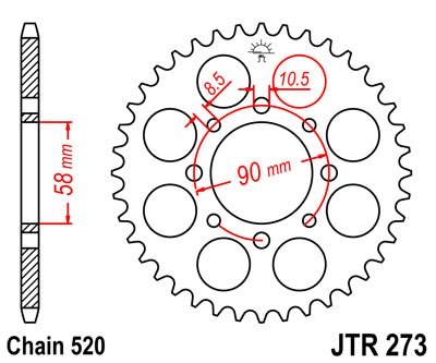 Звезда задняя JT Sprockets JTR273.39