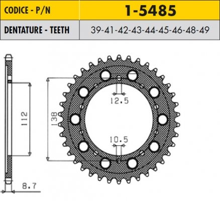 Звезда задняя SunStar SS 1-5485-43