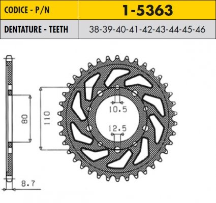 Звезда задняя SunStar SS 1-5363-40