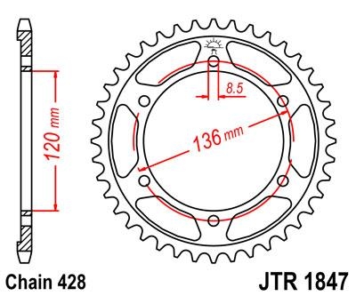 Звезда задняя JT Sprockets JTR1847.51