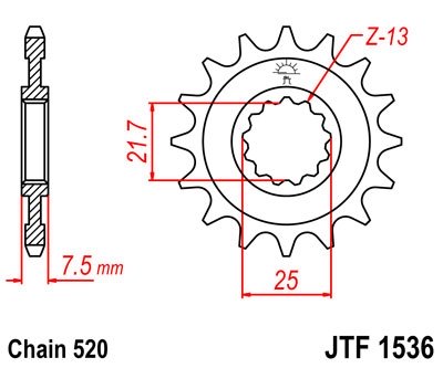 Звезда передняя JT Sprockets JTF1536.14