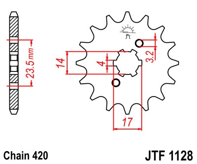 Звезда передняя JT Sprockets JTF1128.14