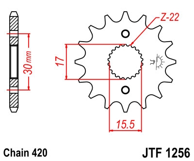 Звезда передняя JT Sprockets JTF1256.13