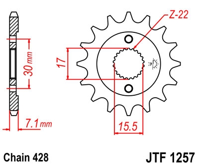 Звезда передняя JT Sprockets JTF1257.14