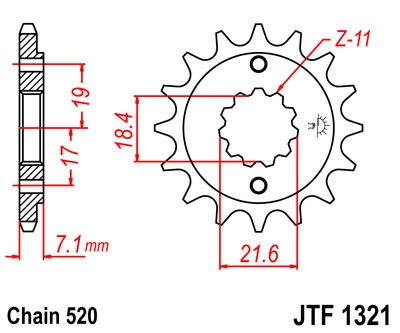 Звезда передняя JT Sprockets JTF1321.12