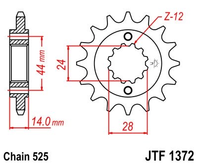 Звезда передняя JT Sprockets JTF1372.17 для HONDA XRV 750 AFRICA TWIN 1990-2003, HONDA VT 750C 1998-2007, VT 750 DC 2001-2007, VT 750 RS/S 2010-2013