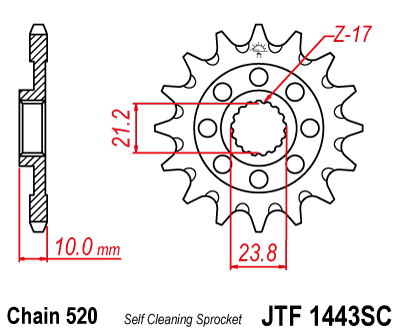 Звезда передняя JT Sprockets JTF1443.13SC