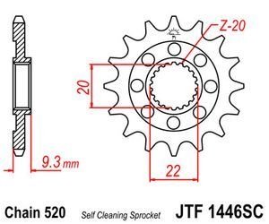 Звезда передняя KAWASAKI KXF 250 '06-'17 - JT JTF1446.14SC