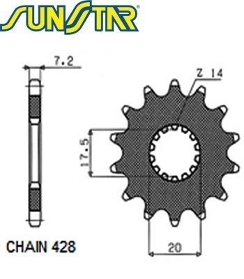 Звезда передняя SunStar SUNF226-16